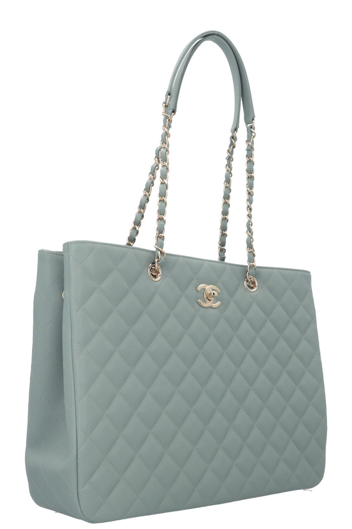 CHANEL Classic Shopping Tote Large Caviar Mint