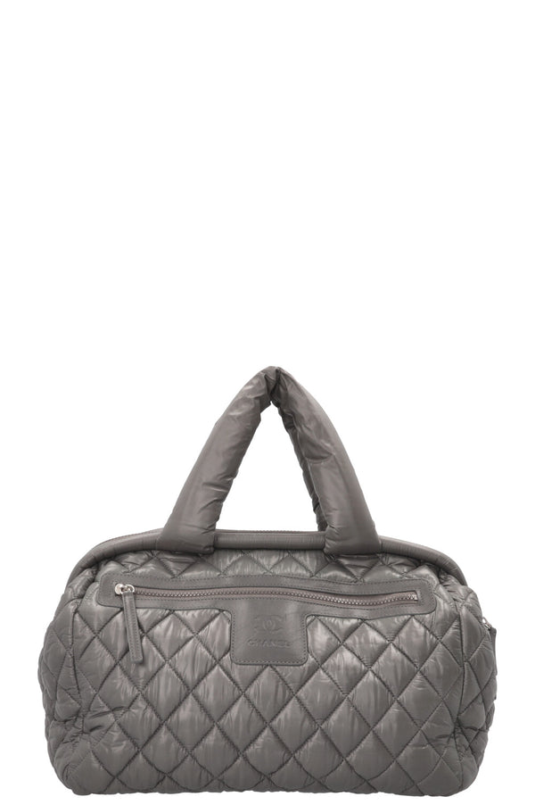 CHANEL Coco Cocoon Bowling Bag Nylon Grey