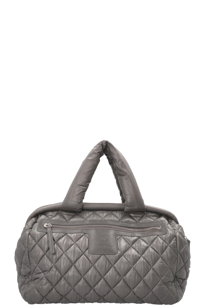 CHANEL Coco Cocoon Bowling Bag Nylon Grey