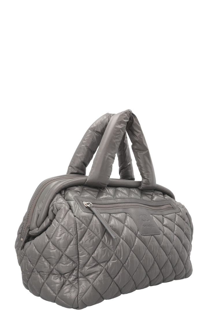 CHANEL Coco Cocoon Bowling Bag Nylon Grey