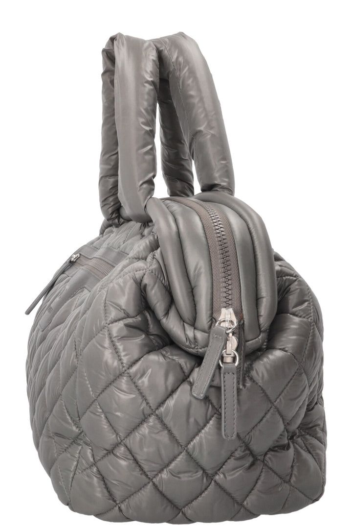 CHANEL Coco Cocoon Bowling Bag Nylon Grey