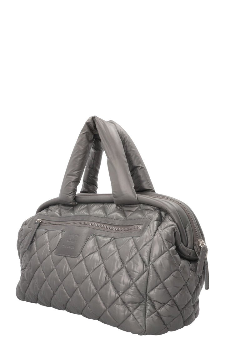 CHANEL Coco Cocoon Bowling Bag Nylon Grey