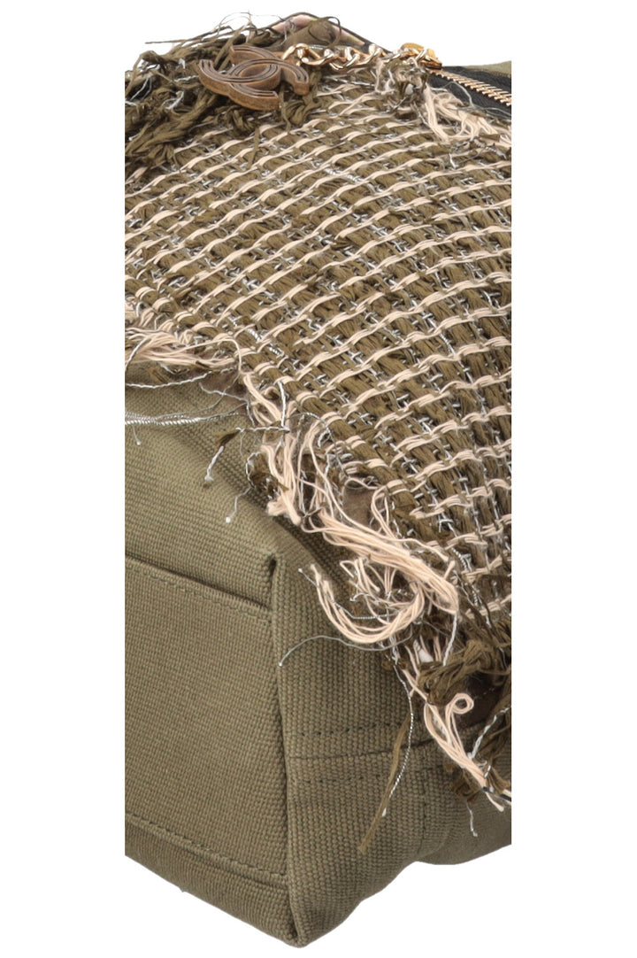 CHANEL Coco Cuba Tote Tweed Canvas Khaki