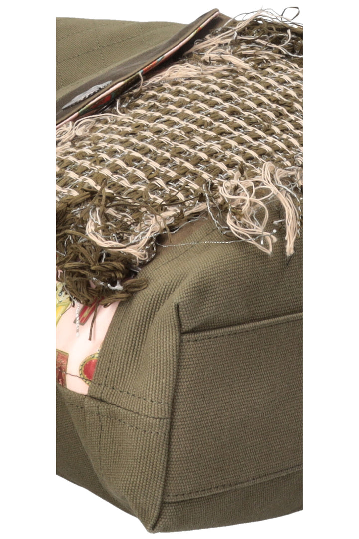 CHANEL Coco Cuba Tote Tweed Canvas Khaki