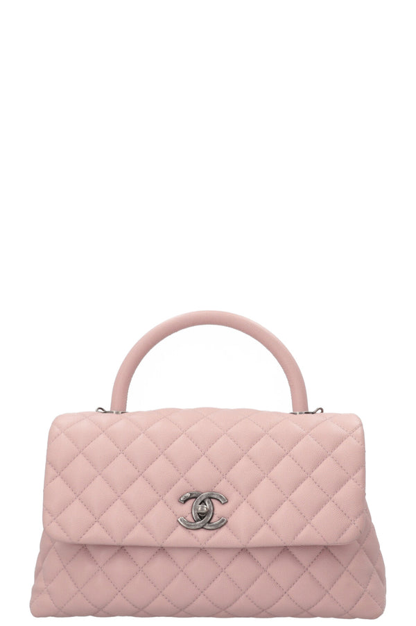 Sac CHANEL Coco Handle en caviar rose