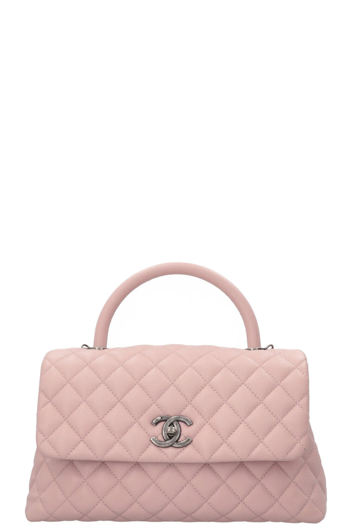Sac CHANEL Coco Handle en caviar rose