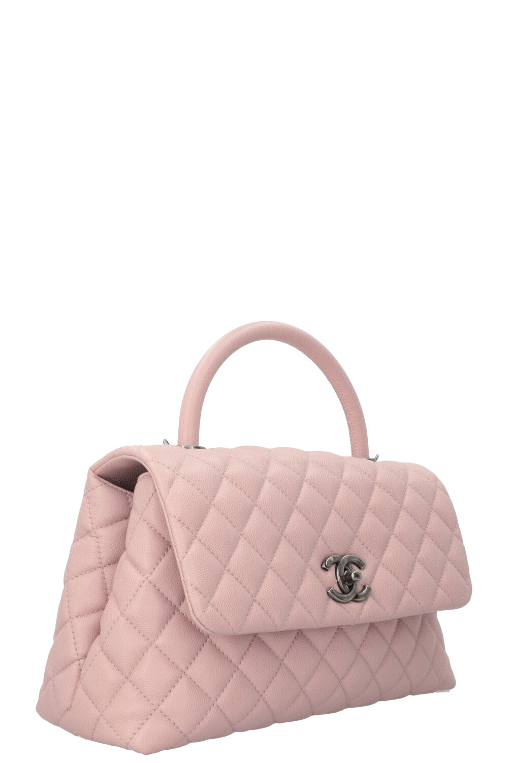 Sac CHANEL Coco Handle en caviar rose