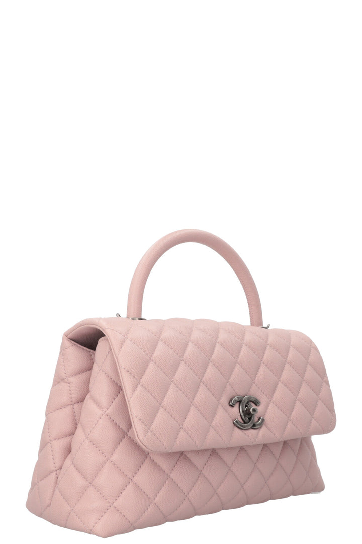 Sac CHANEL Coco Handle en caviar rose