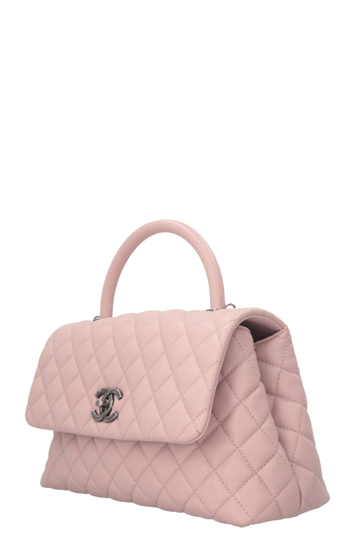 Sac CHANEL Coco Handle en caviar rose