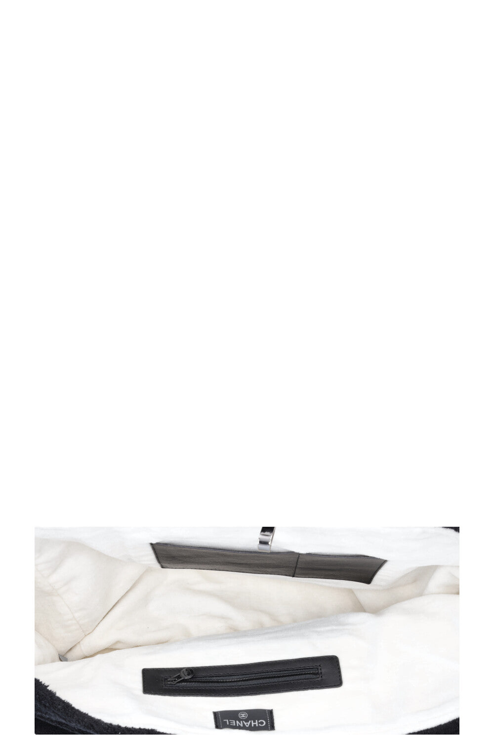 CHANEL Sac cabas Coco Mark éponge noir et blanc