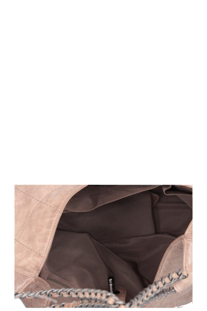 CHANEL Coco Supple Hobo Bag Leather Taupe