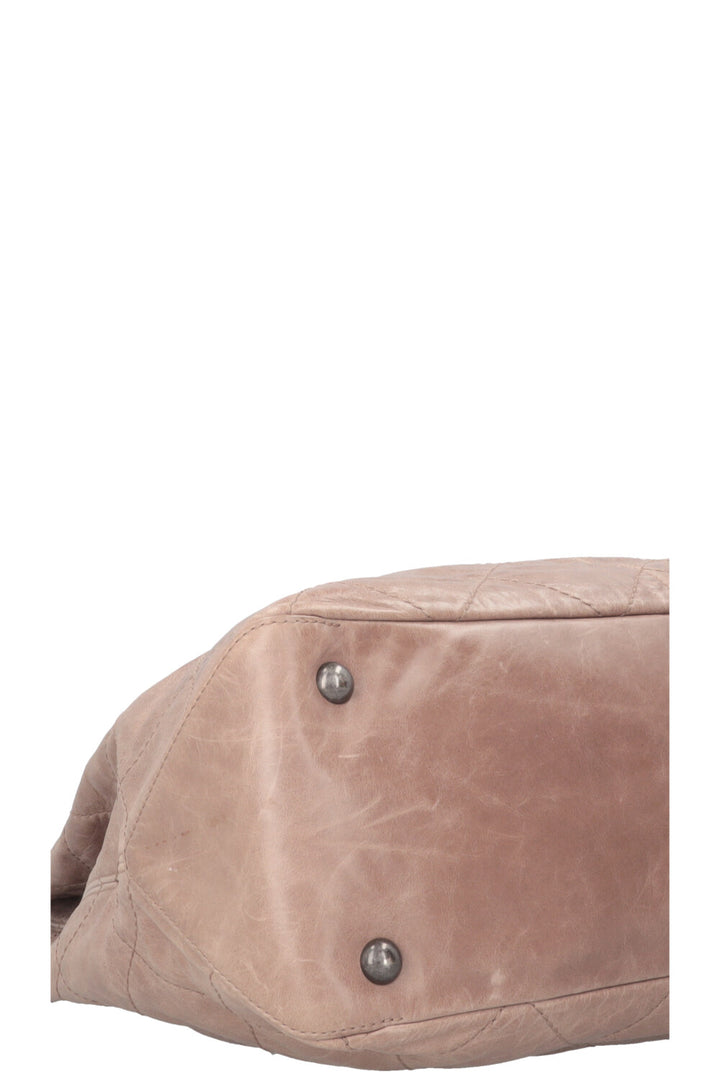 CHANEL Coco Supple Hobo Bag Leather Taupe