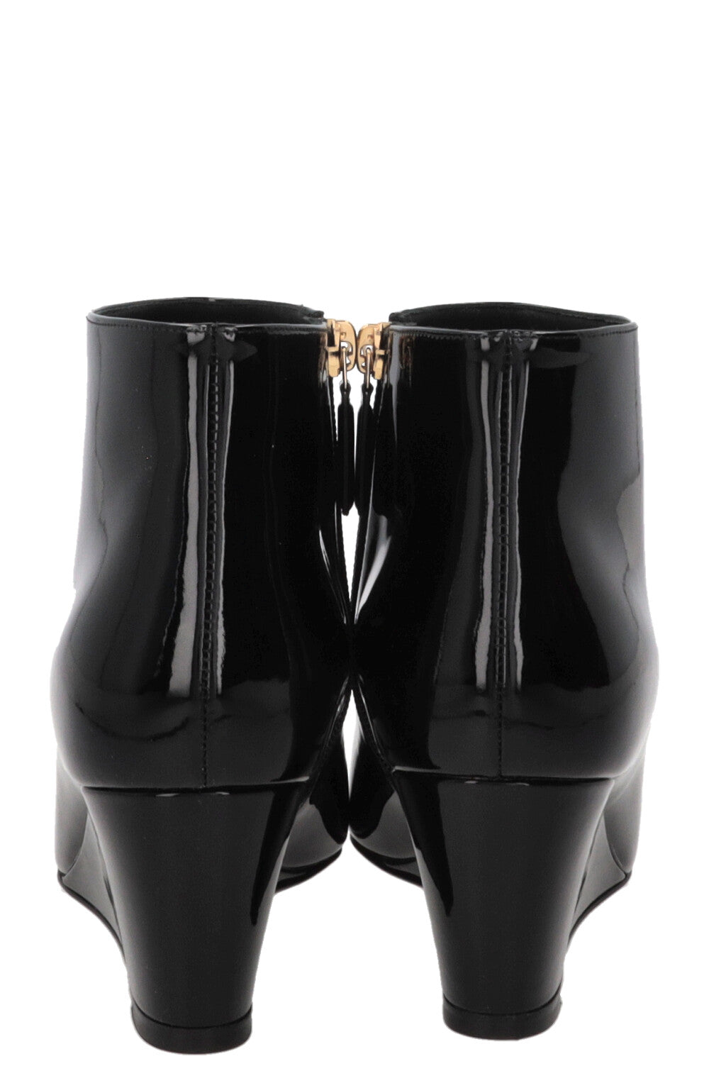 CHANEL Cruise 2022 Ankle Boots Patent Black
