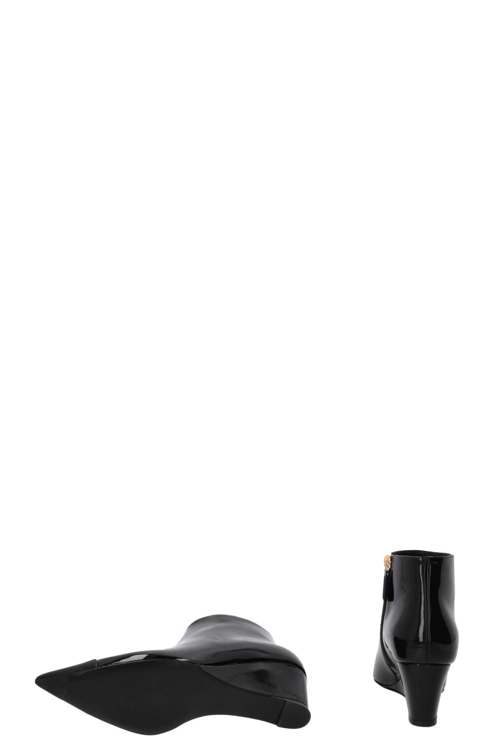 CHANEL Cruise 2022 Ankle Boots Patent Black