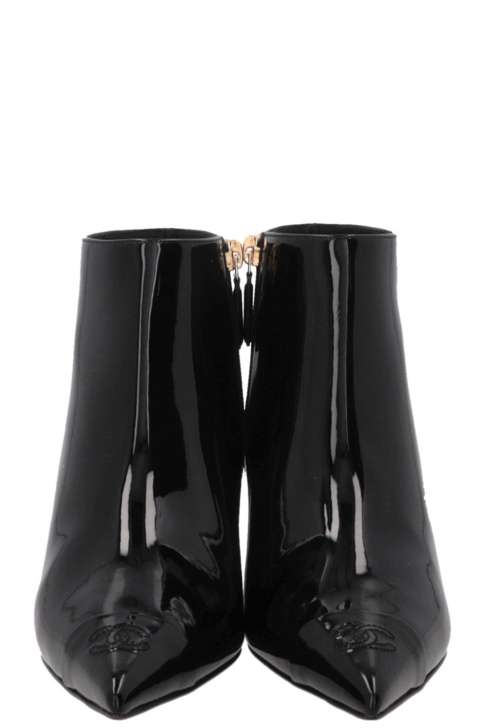 CHANEL Cruise 2022 Ankle Boots Patent Black