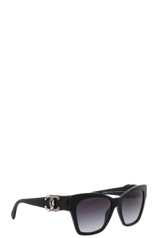 CHANEL Crystal CC Sunglasses Black 5456-Q-B