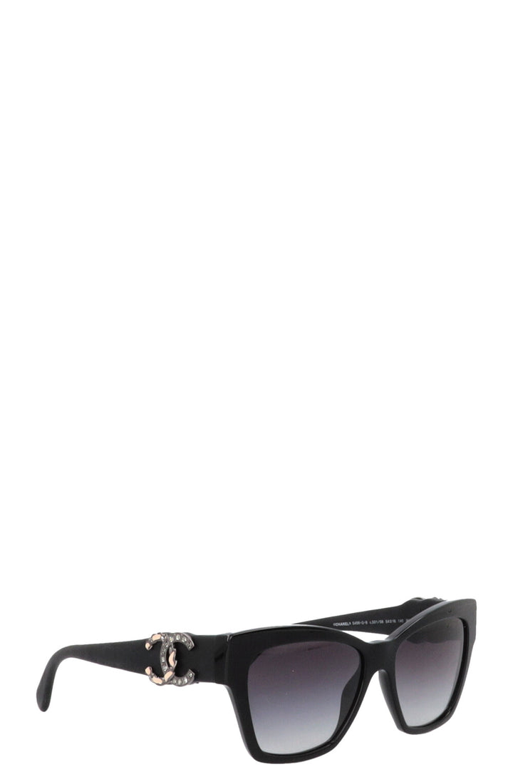 CHANEL Crystal CC Sunglasses Black 5456-Q-B