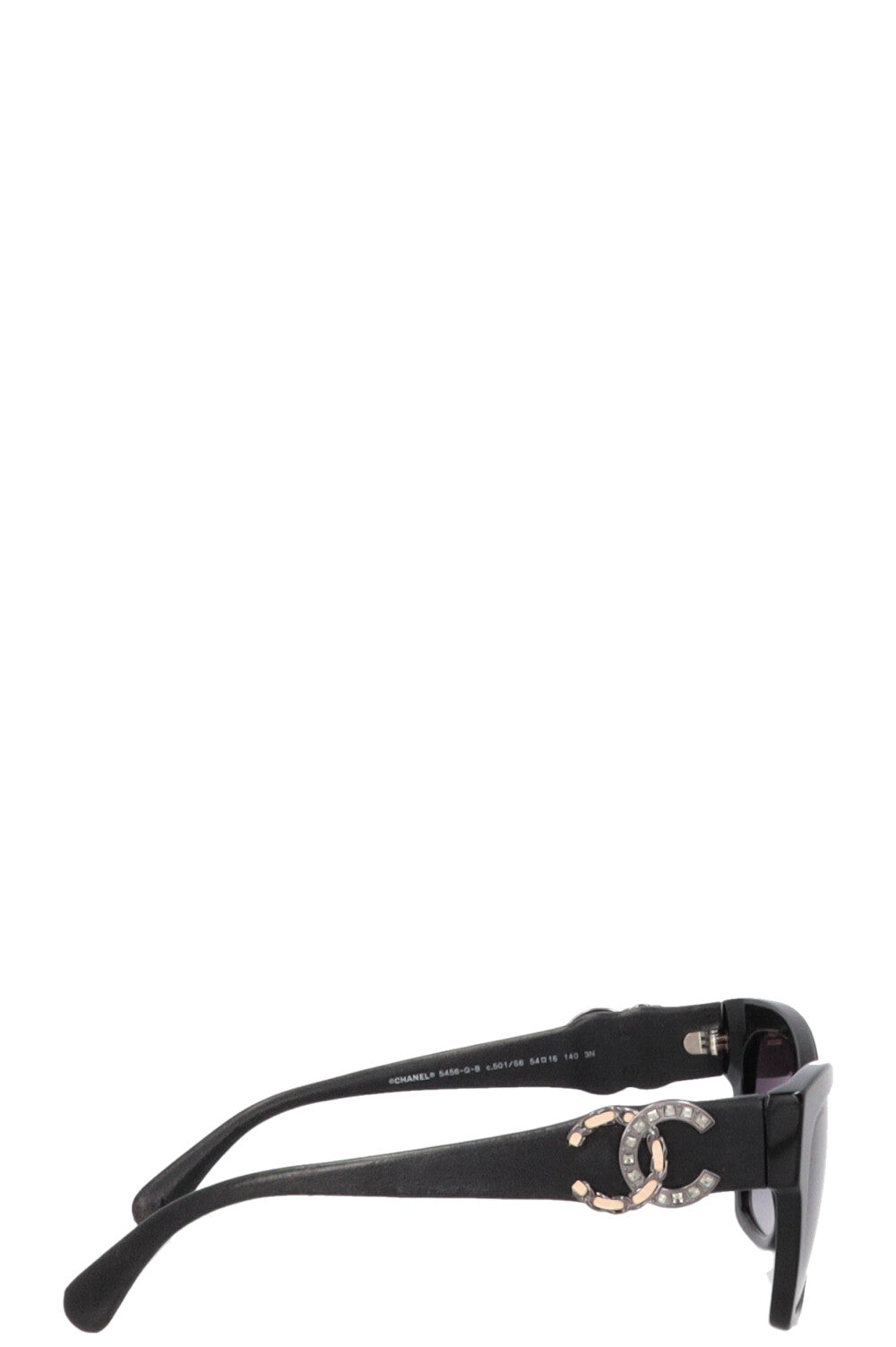 CHANEL Crystal CC Sunglasses Black 5456-Q-B