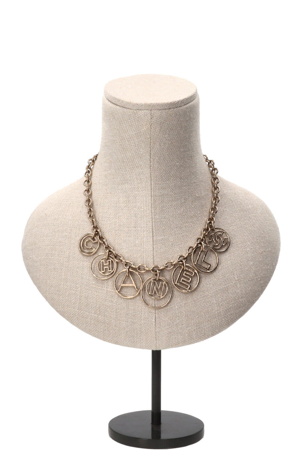 CHANEL Cuba Collection Logo Charm Necklace Champagne Gold Champagne