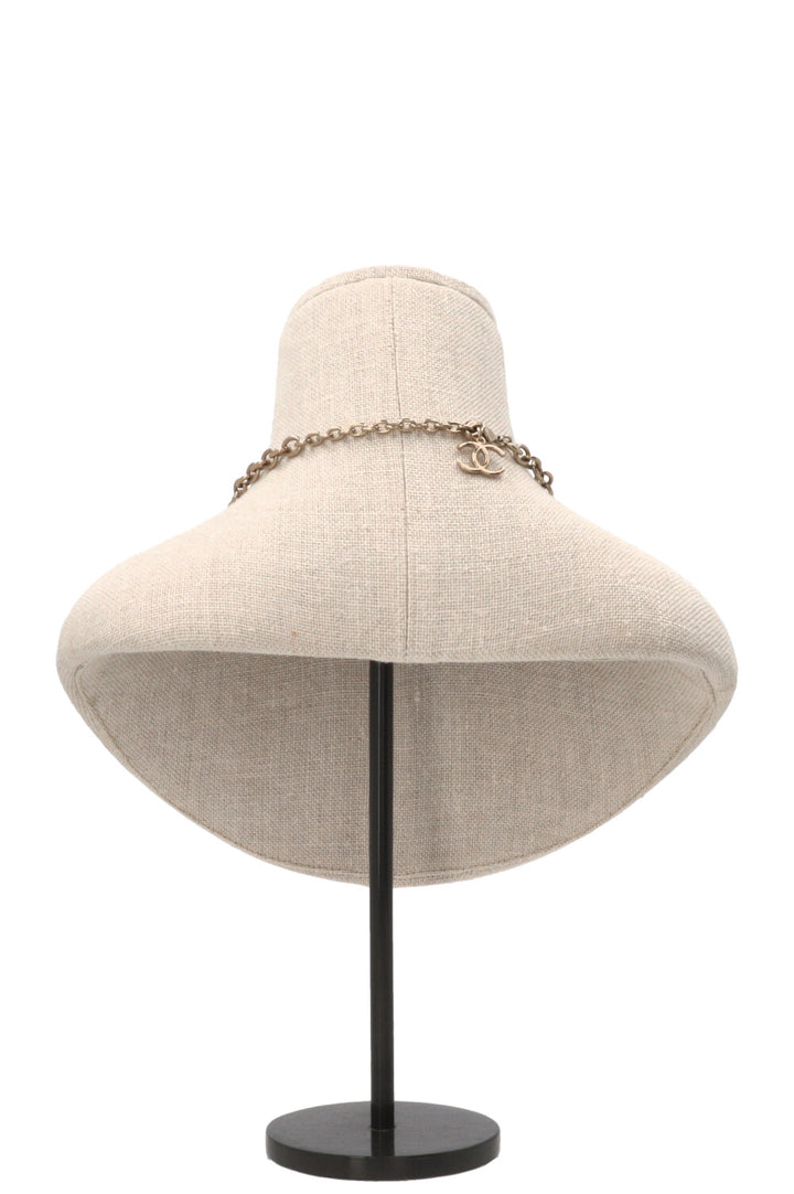 CHANEL Cuba Collection Logo Charm Necklace Champagne Gold Champagne