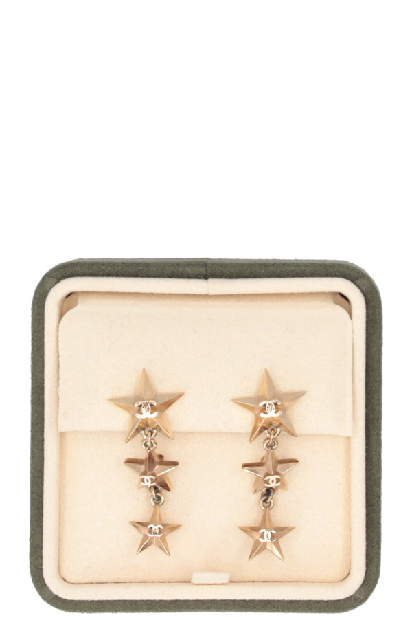 CHANEL Cuba Collection Star Pendant Earrings Metal Gold