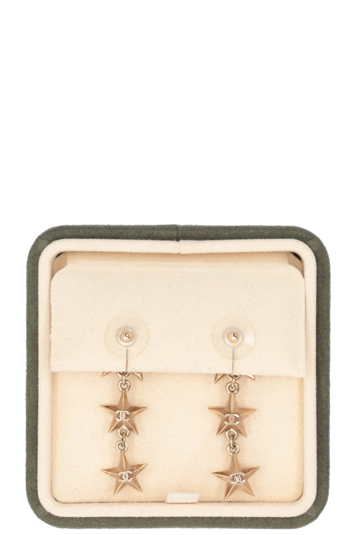 CHANEL Cuba Collection Star Pendant Earrings Metal Gold