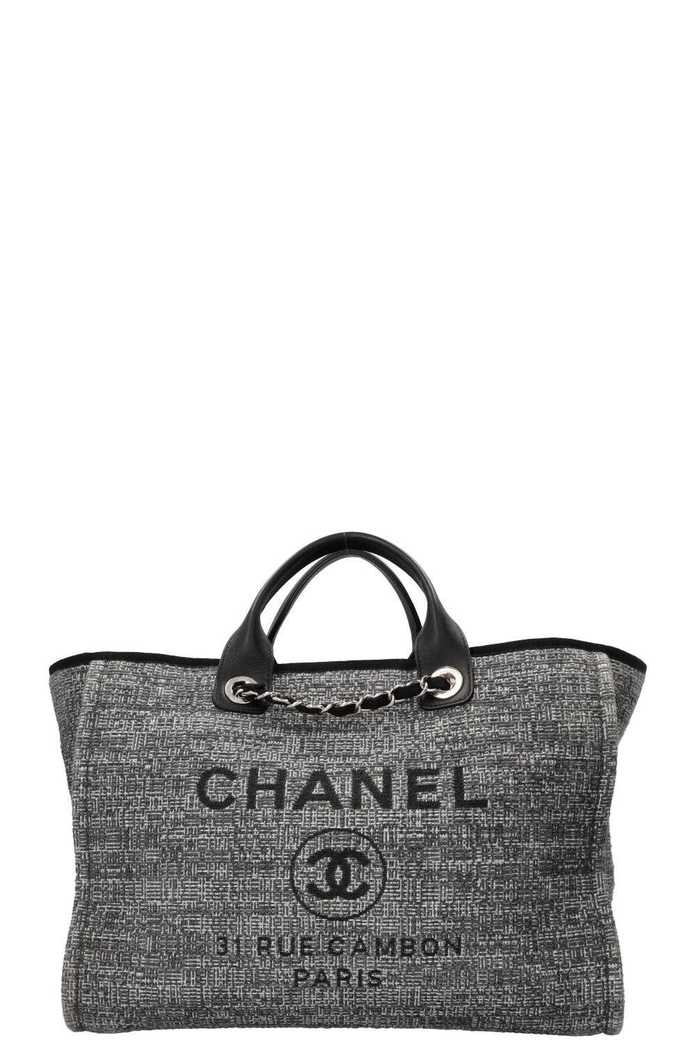 CHANEL Deauville Sac Tweed Gris
