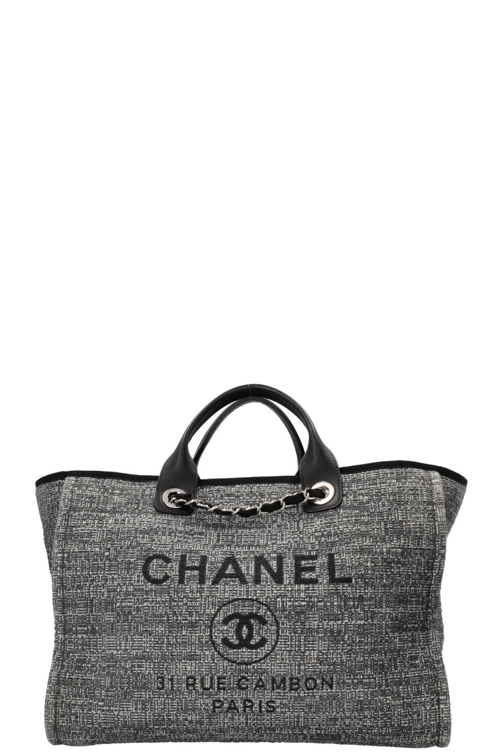 CHANEL Deauville Sac Tweed Gris