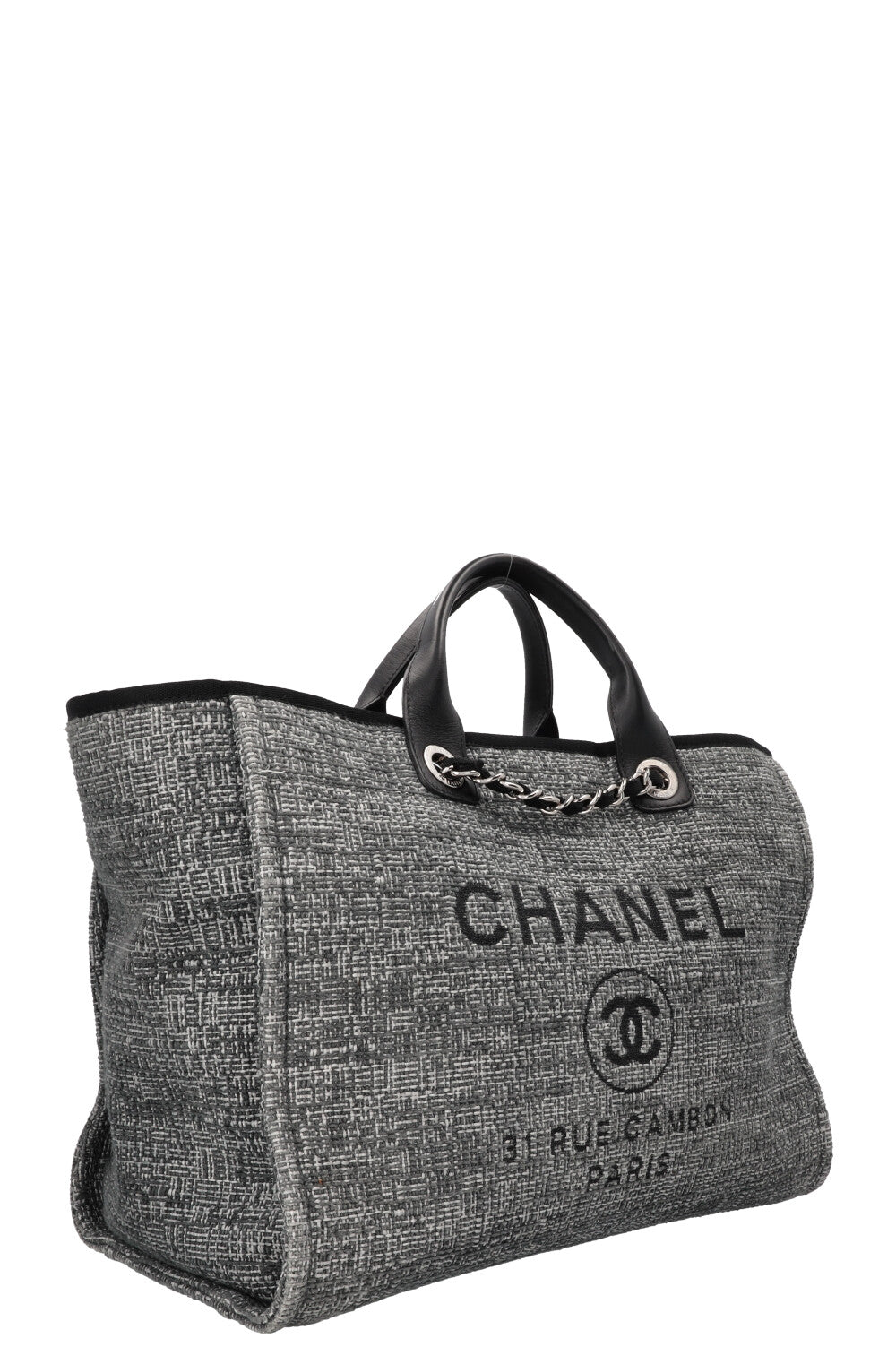 CHANEL Deauville Sac Tweed Gris