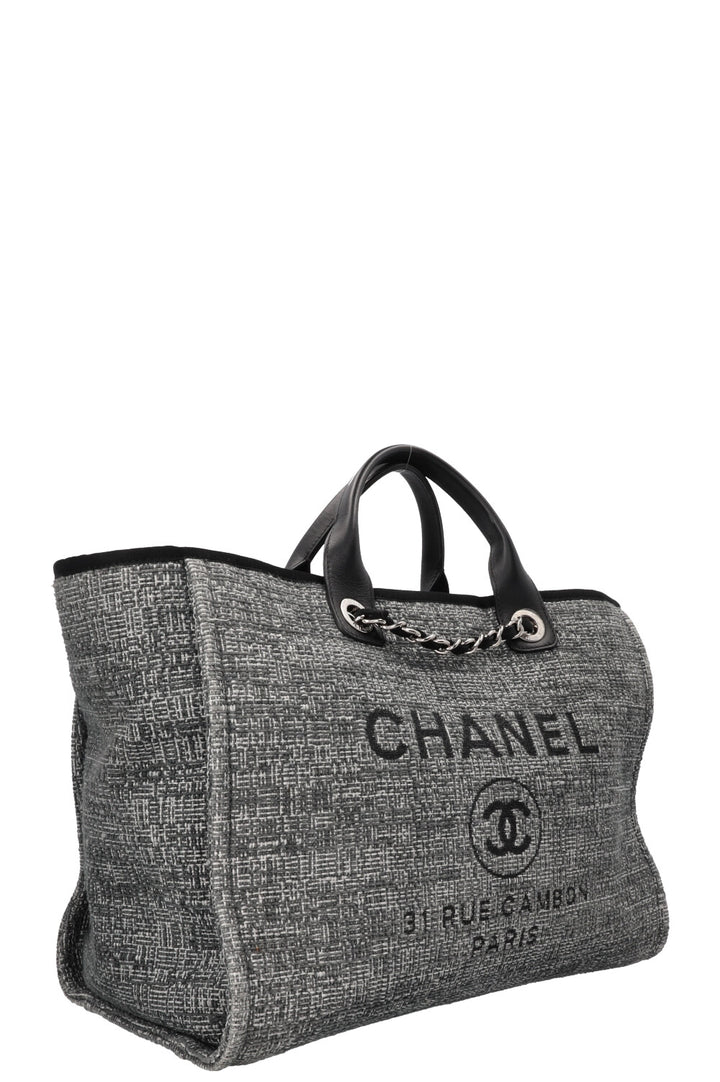 CHANEL Deauville Sac Tweed Gris