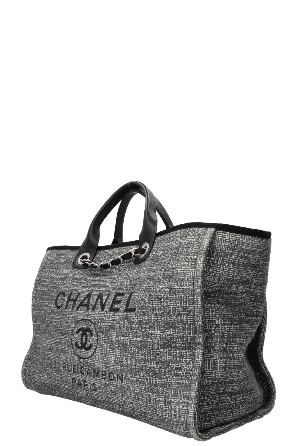 CHANEL Deauville Sac Tweed Gris