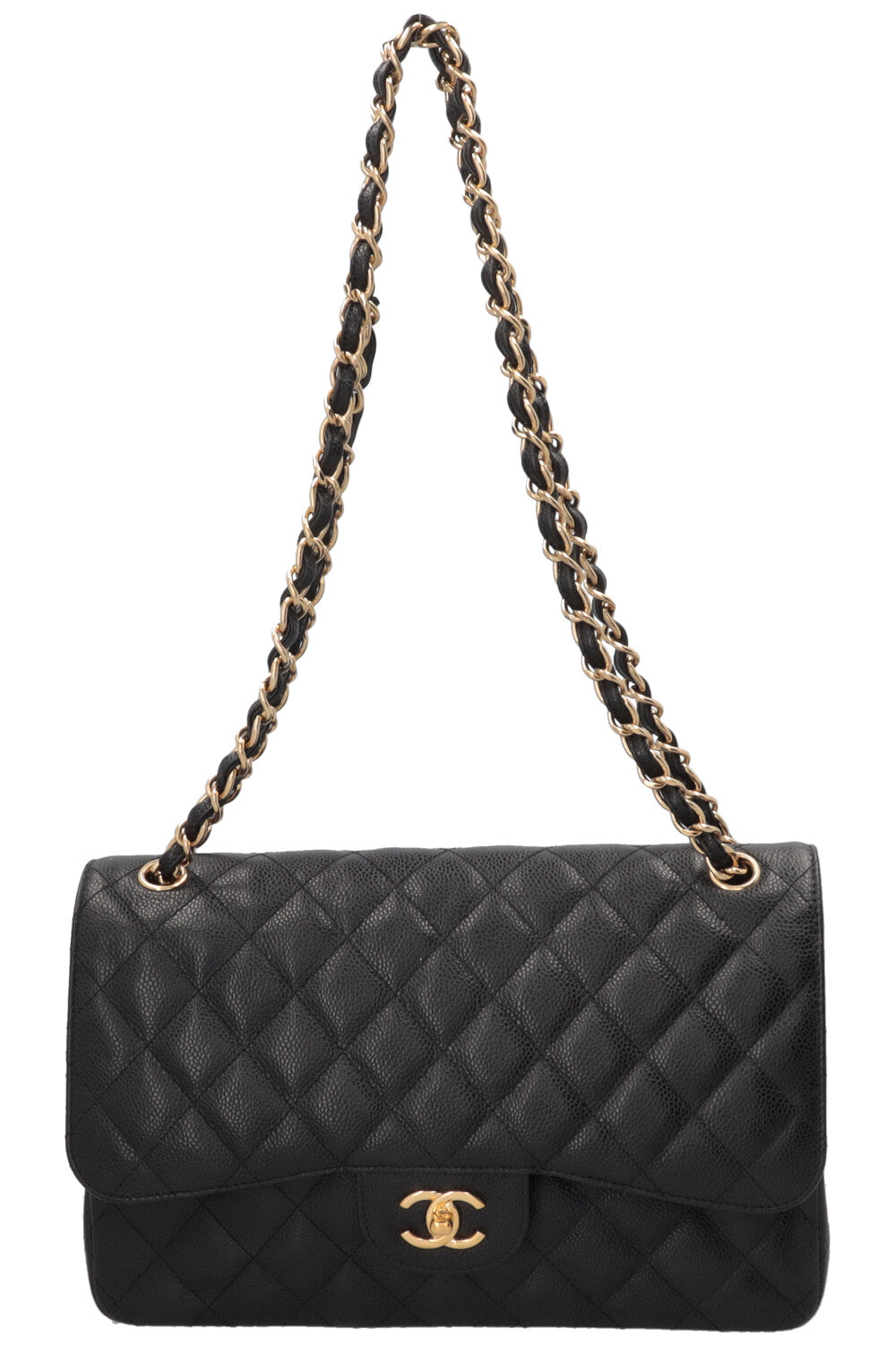 CHANEL Double Flap Bag Large Caviar Black