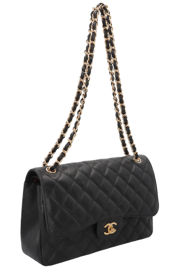 CHANEL Double Flap Bag Large Caviar Black