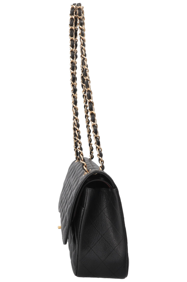CHANEL Double Flap Bag Large Caviar Black