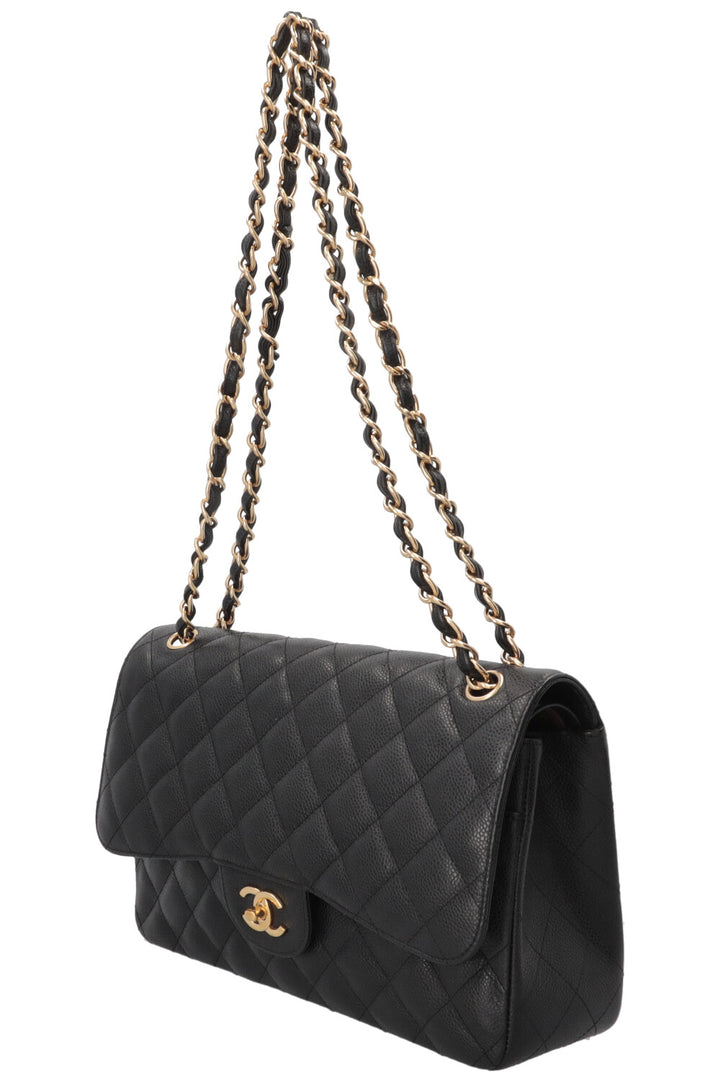 CHANEL Double Flap Bag Large Caviar Black