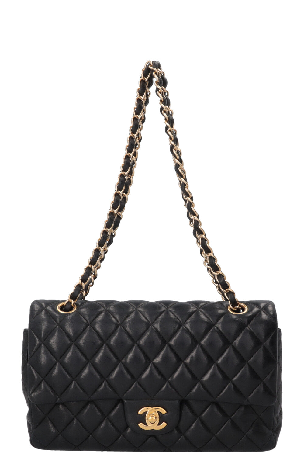 CHANEL Double Flap Bag Medium Lambskin Black
