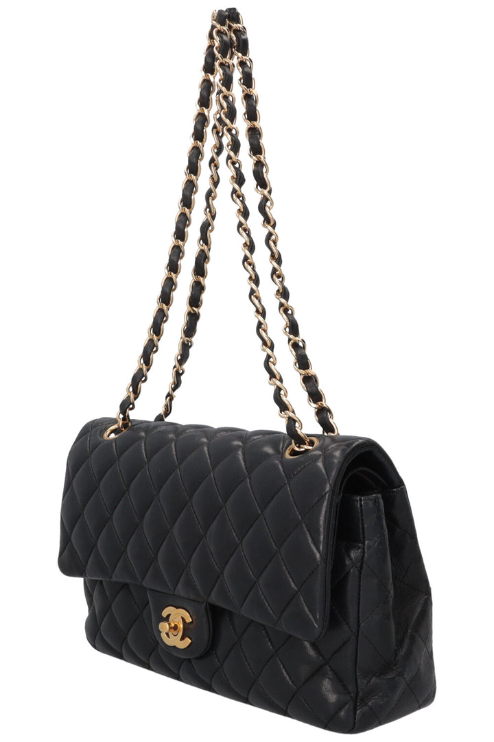 CHANEL Double Flap Bag Medium Lambskin Black