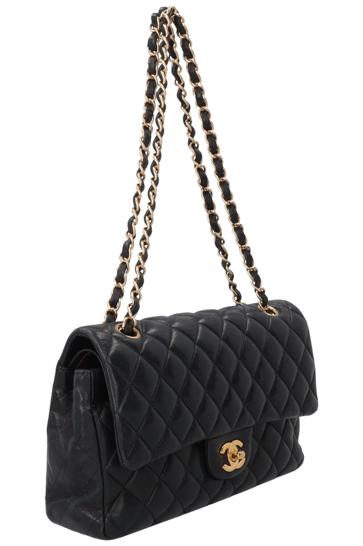 CHANEL Double Flap Bag Medium Lambskin Black
