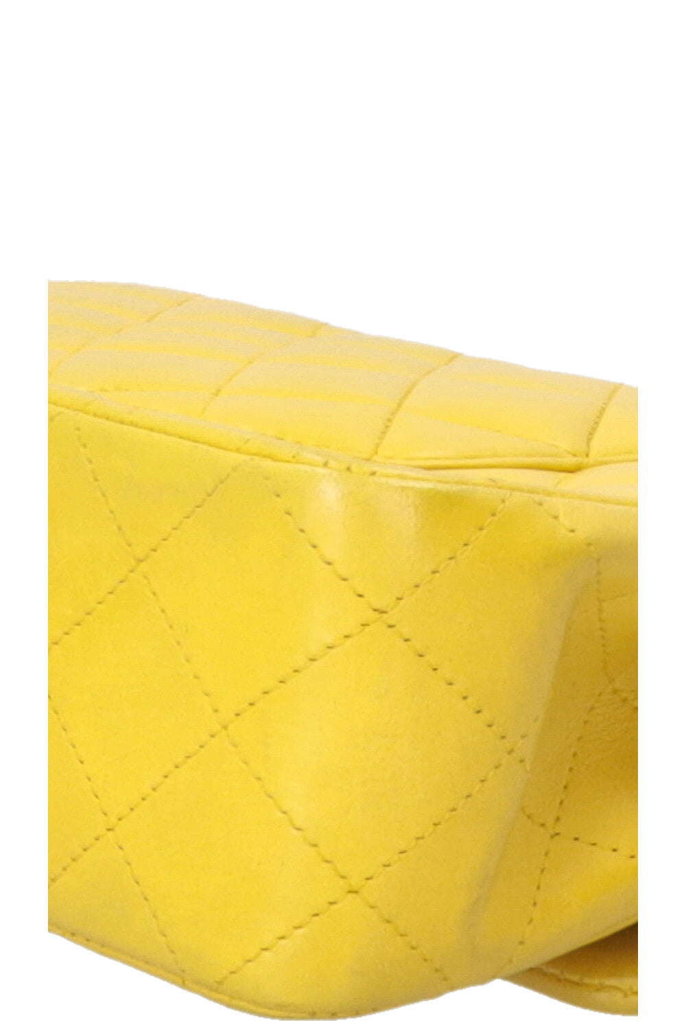 CHANEL Sac Double Rabat Moyen Cuir d'Agneau Jaune