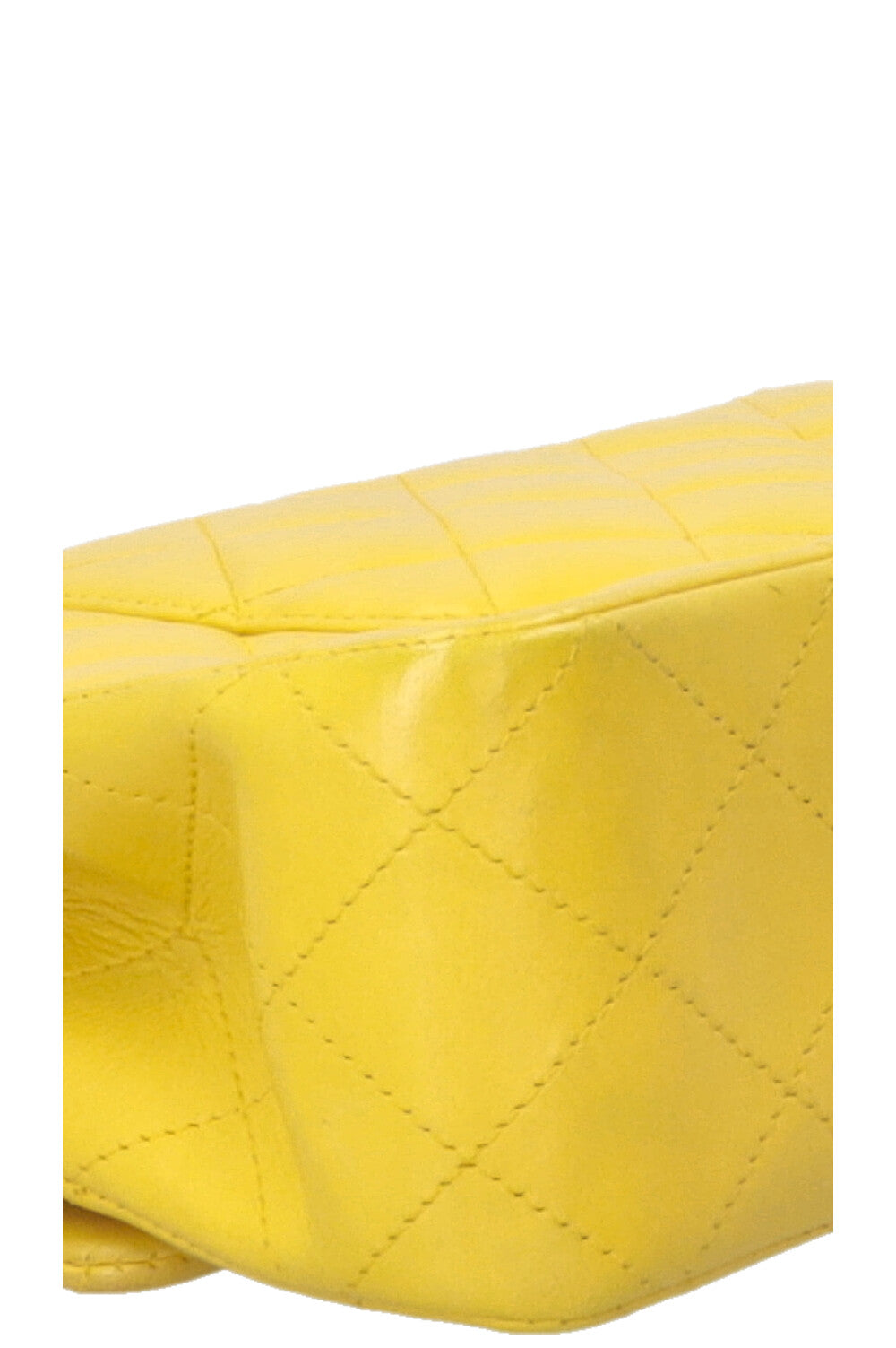 CHANEL Sac Double Rabat Moyen Cuir d'Agneau Jaune