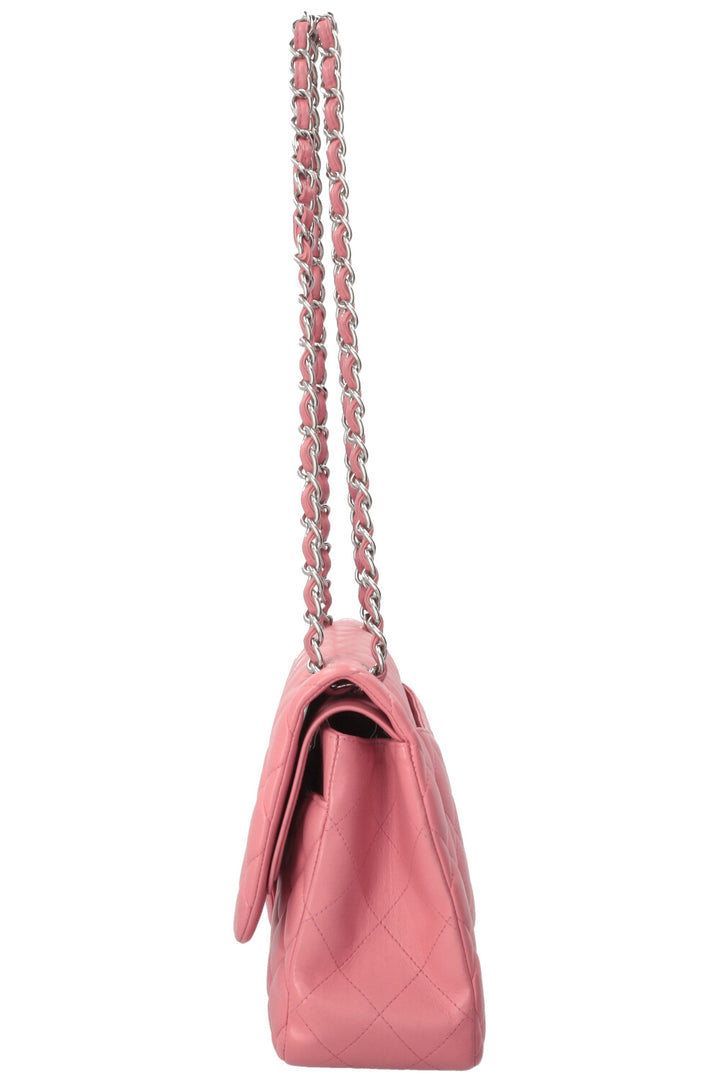 CHANEL Double Flap Large Leather Pink