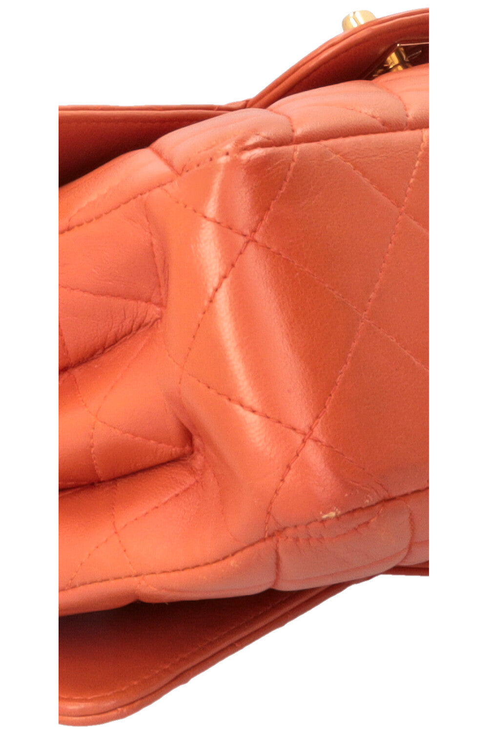 CHANEL Double Sided Flap Bag Small Leather Orange