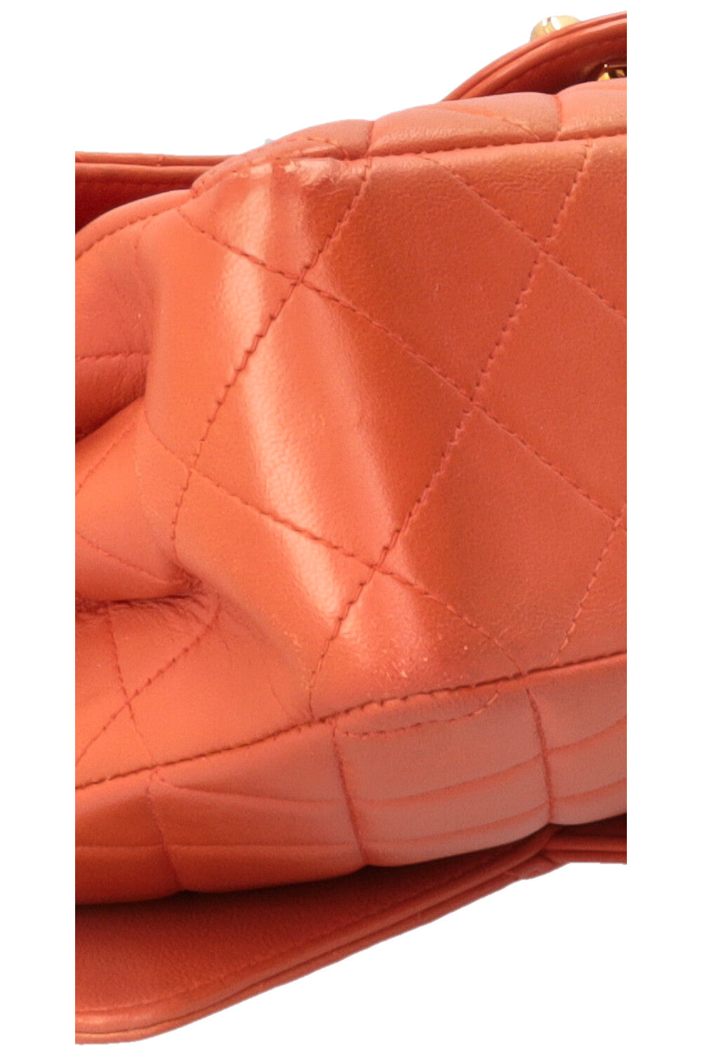 CHANEL Double Sided Flap Bag Small Leather Orange