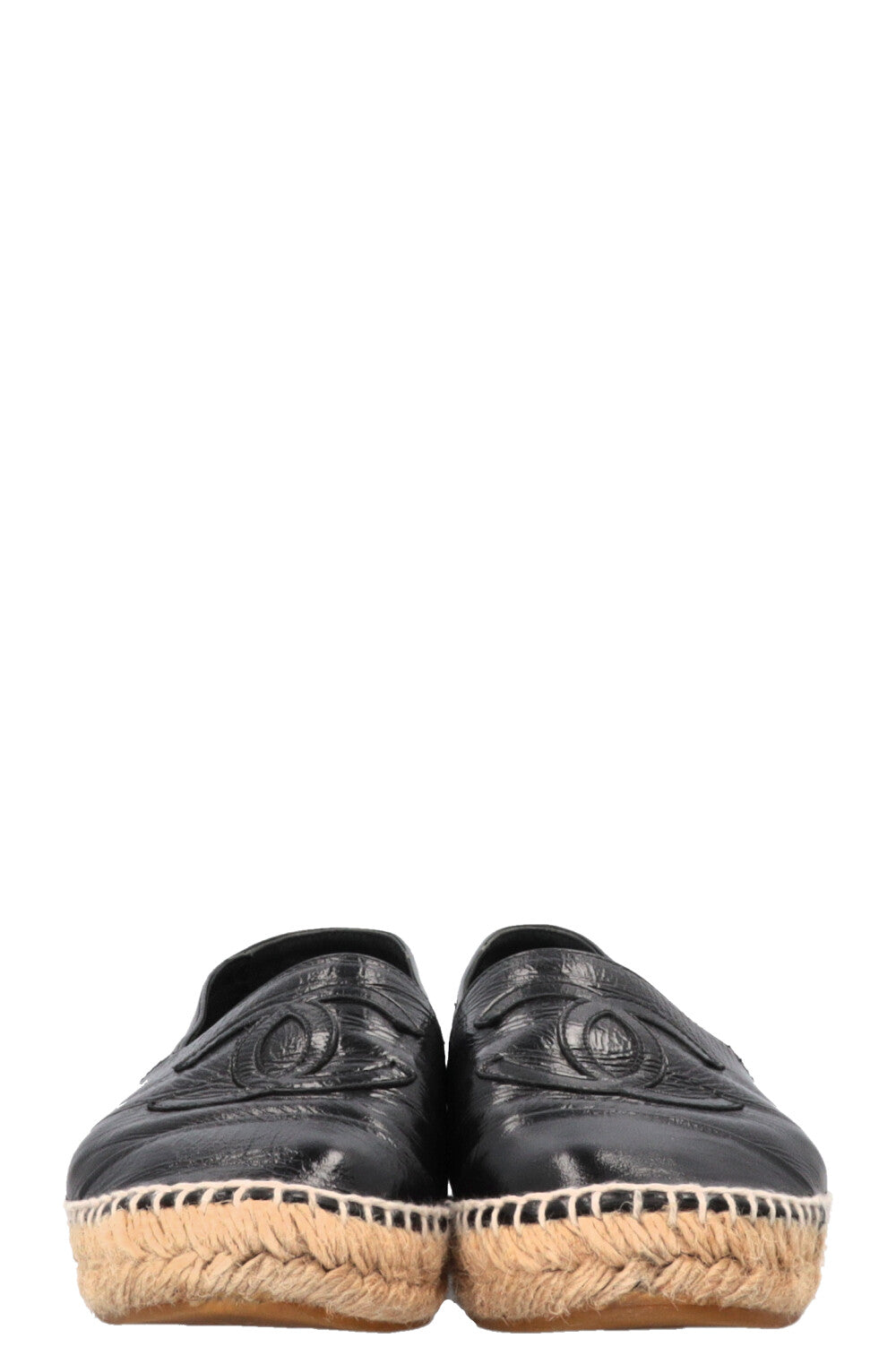 CHANEL Espadrilles Cuir Noir