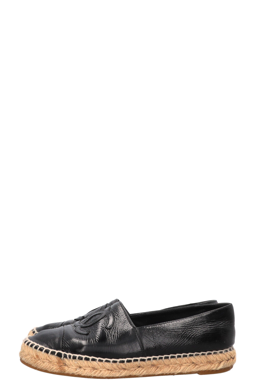 CHANEL Espadrilles Cuir Noir