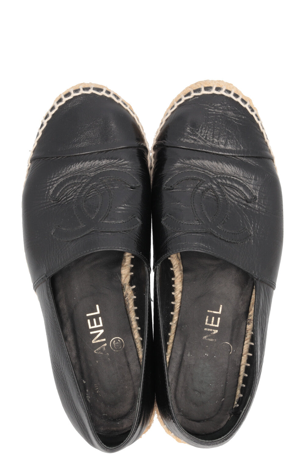 CHANEL Espadrilles Cuir Noir