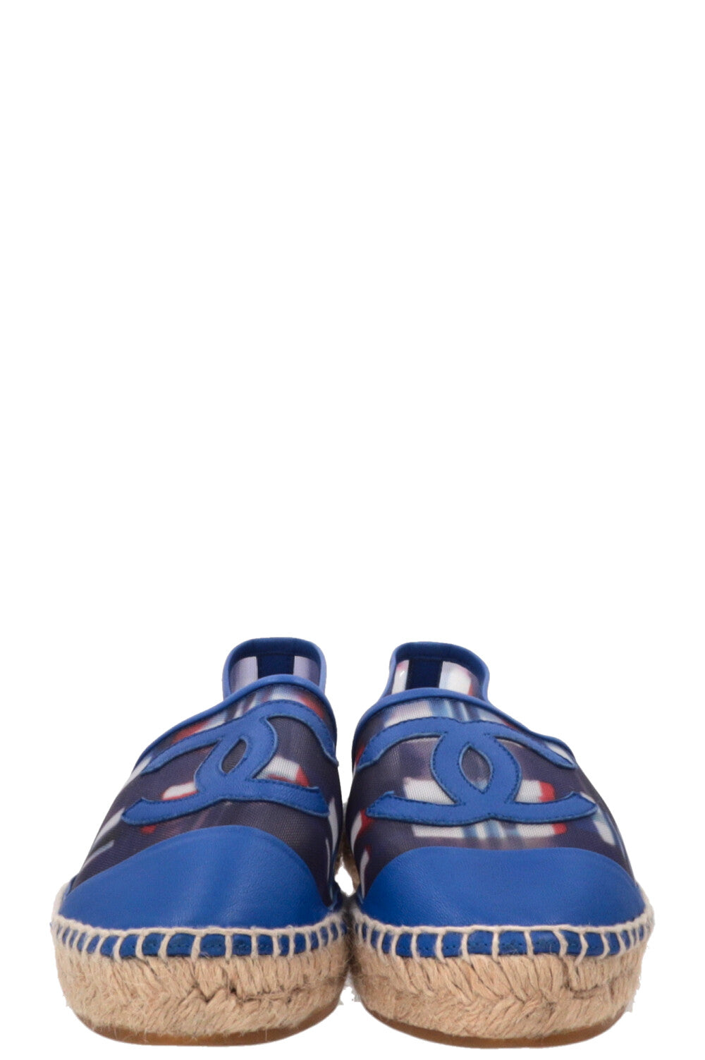 CHANEL Espadrilles Mesh Red Blue