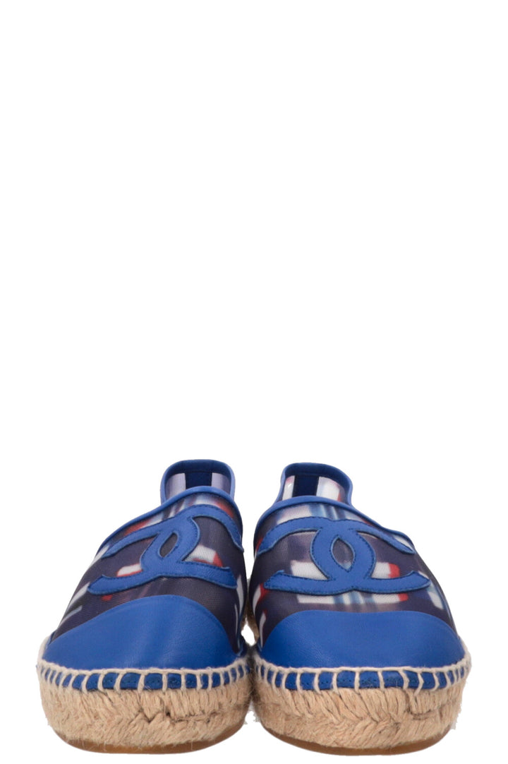 CHANEL Espadrilles Mesh Red Blue