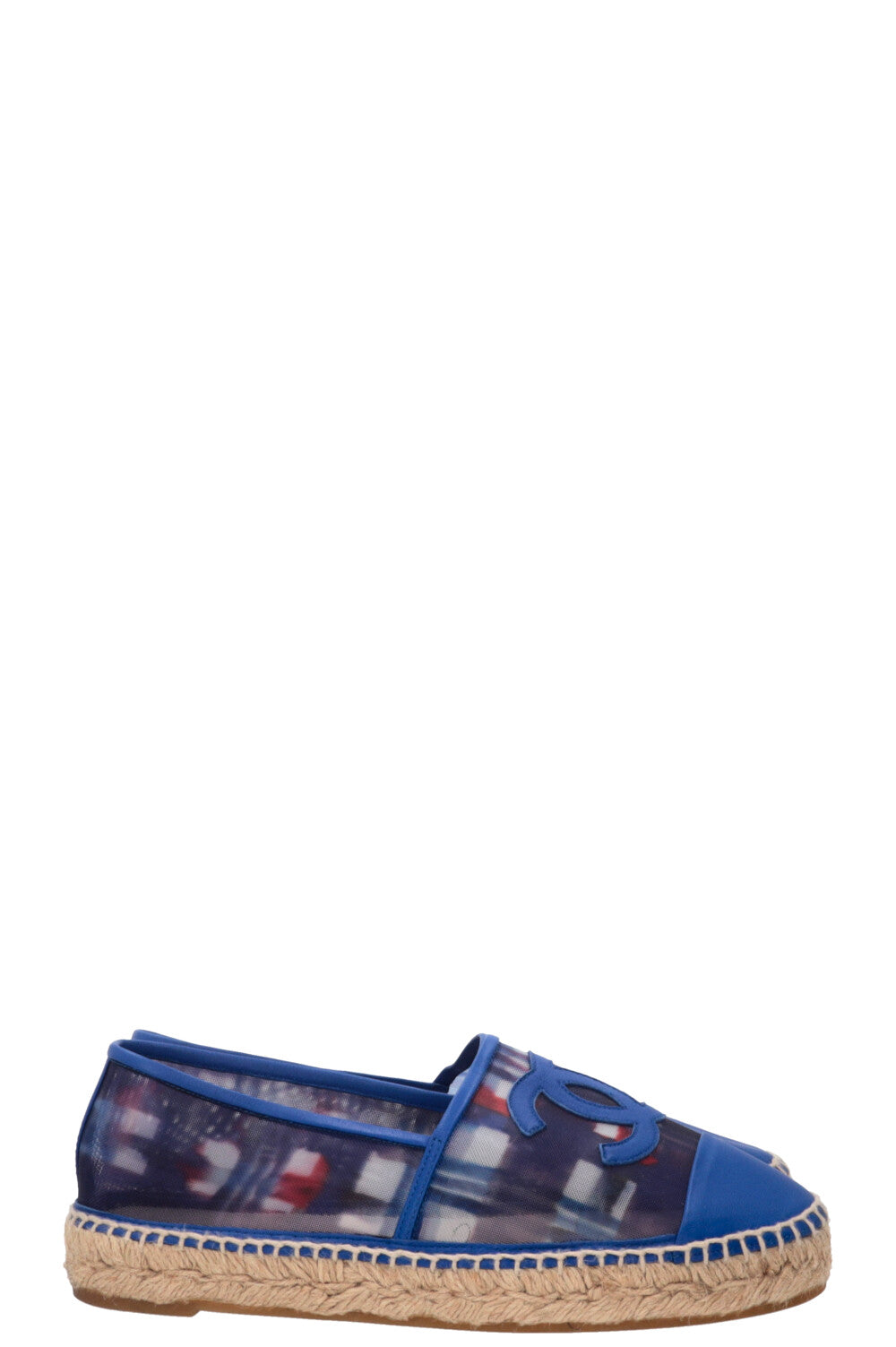 CHANEL Espadrilles Mesh Red Blue