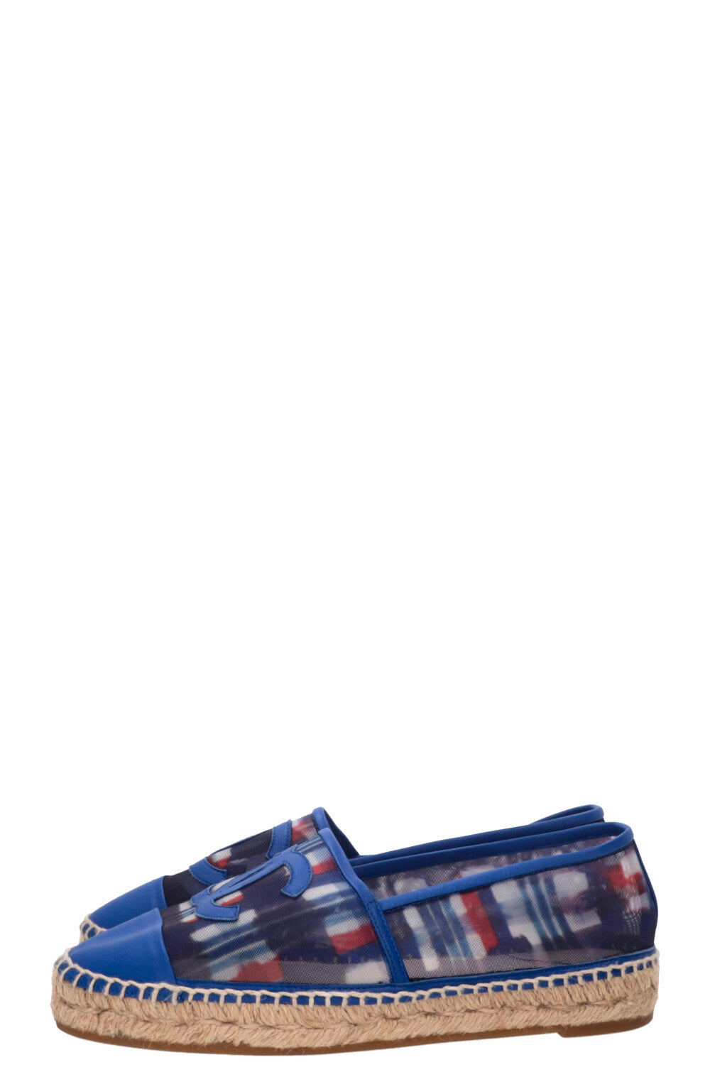 CHANEL Espadrilles Mesh Red Blue